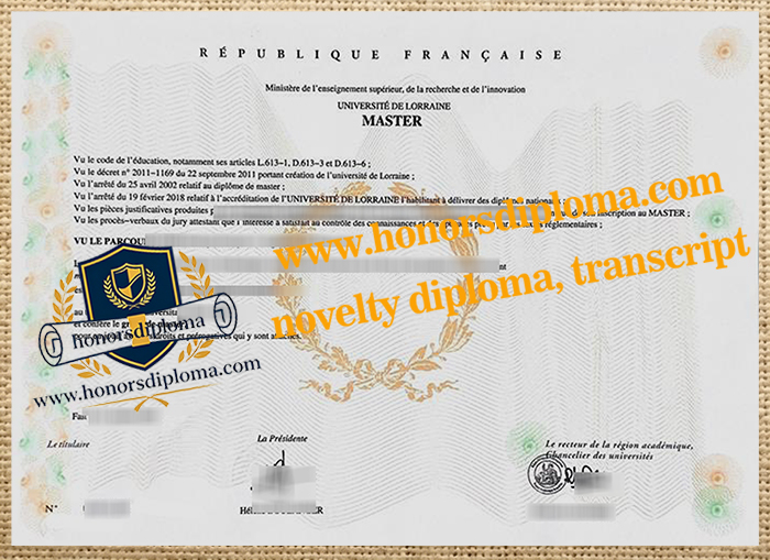 Université de Lorraine diploma