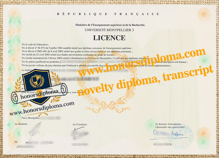 Université de Montpellier 3 diploma
