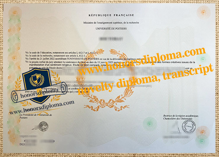 Université de Poitiers diploma
