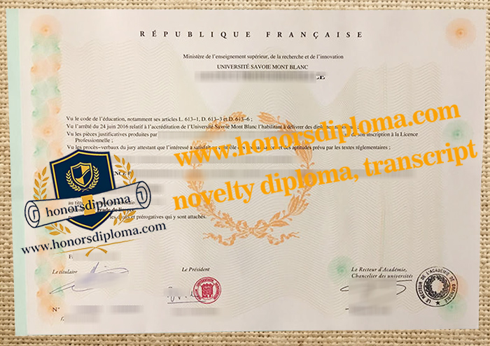 Université de Savoie diploma