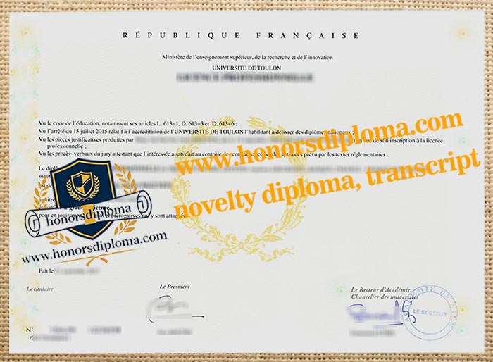 Université de Toulon diploma