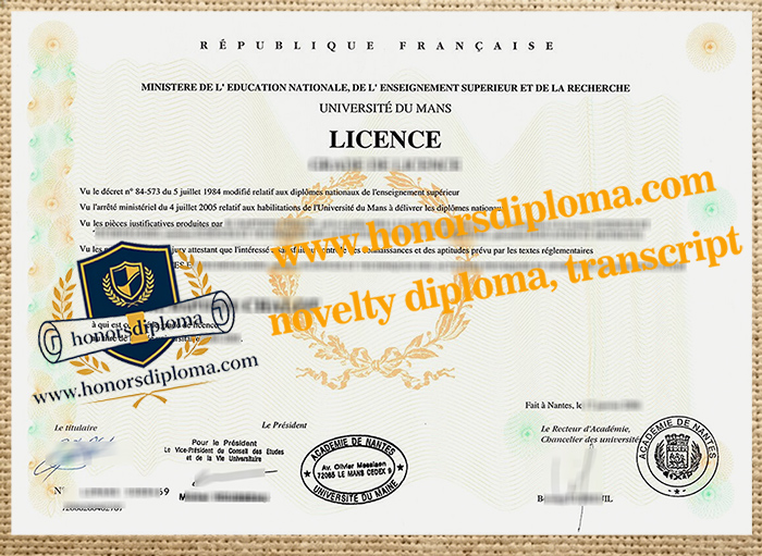 Université du Mans diploma