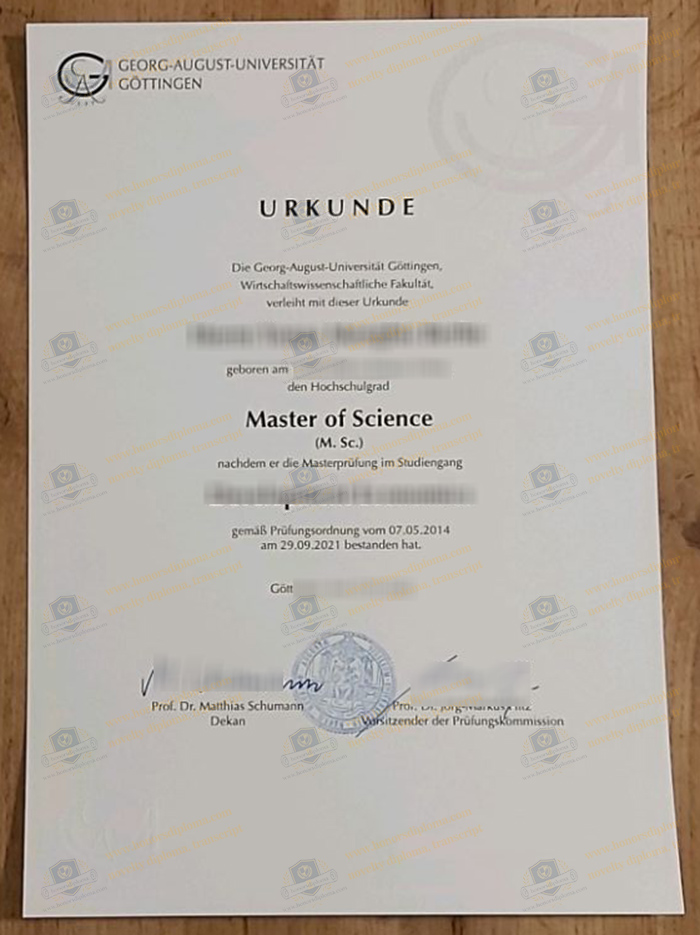 Georg-August-Universität Göttingen diploma