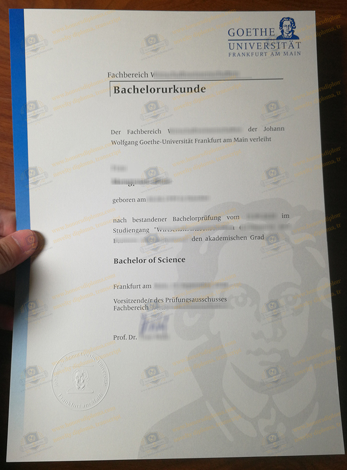 Goethe-Universität Frankfurt diploma