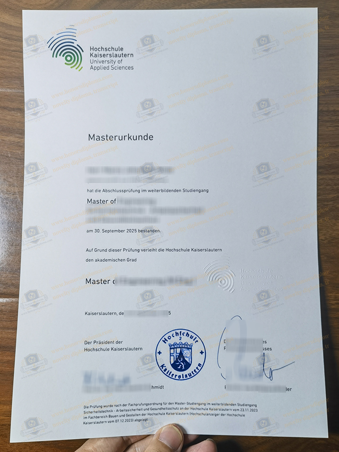 Hochschule Kaiserslautern diploma