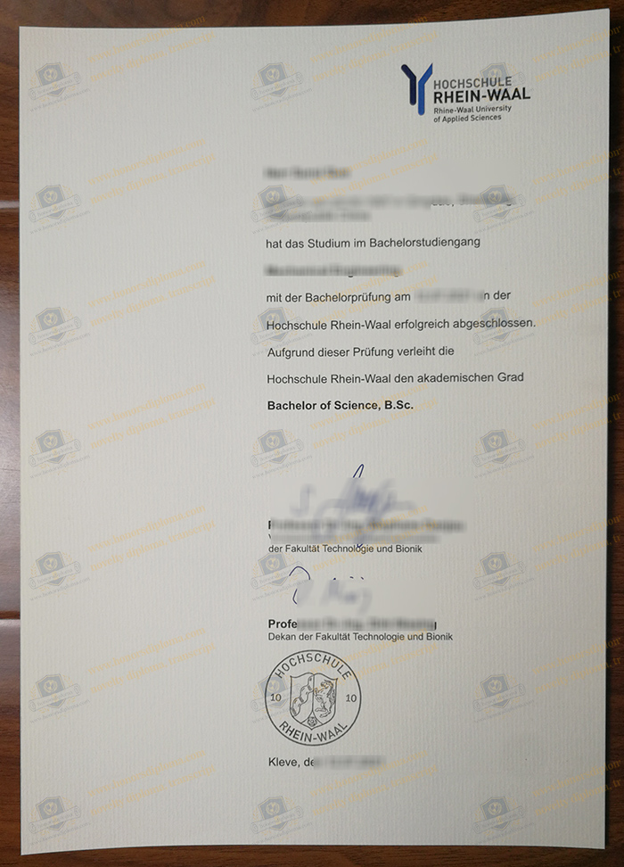Hochschule Rhein-Waal diploma