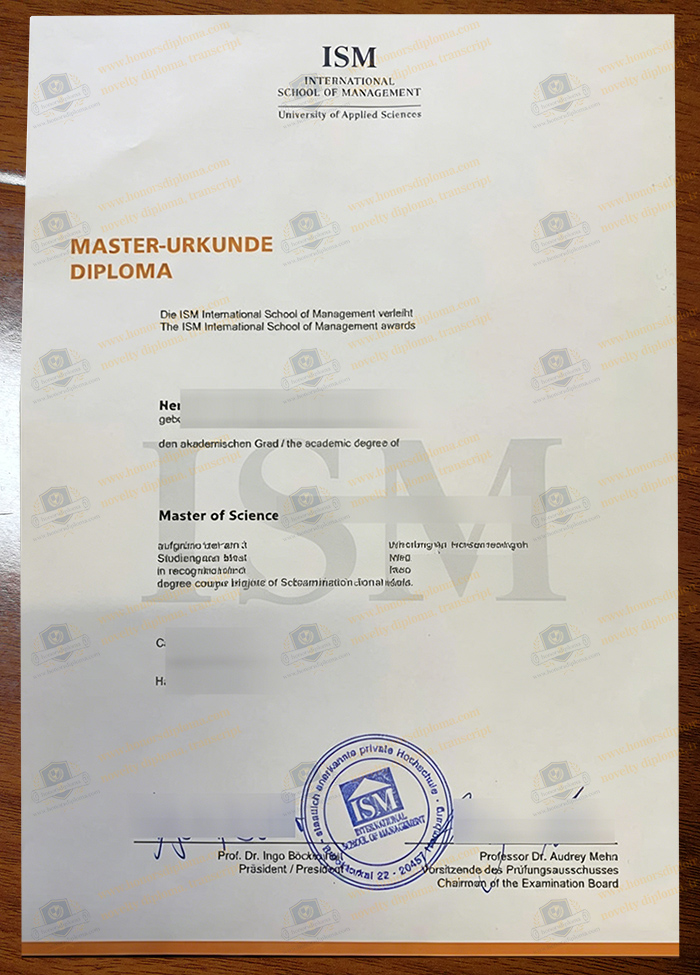 International School of Management diploma