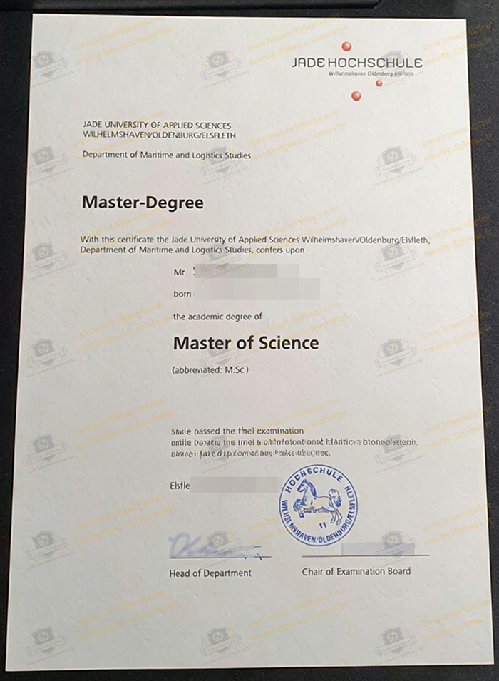 Jade Hochschule diploma