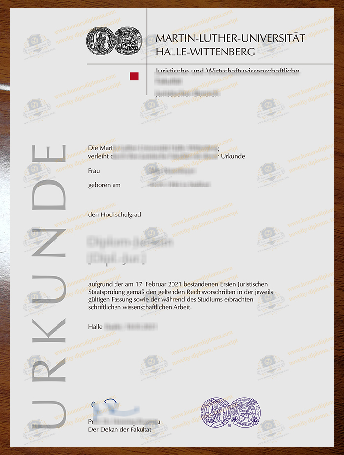 Martin-Luther-Universität Halle-Wittenberg diploma